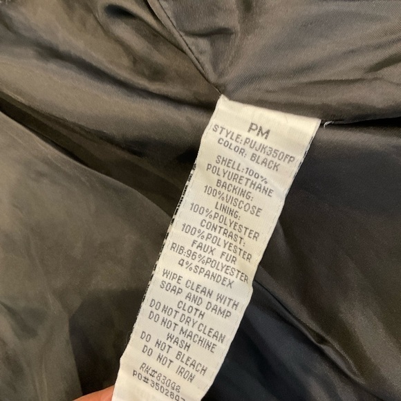 NWT Cavalini Faux Leather with Hood Jacket Black Size PM - Picture 15 of 15